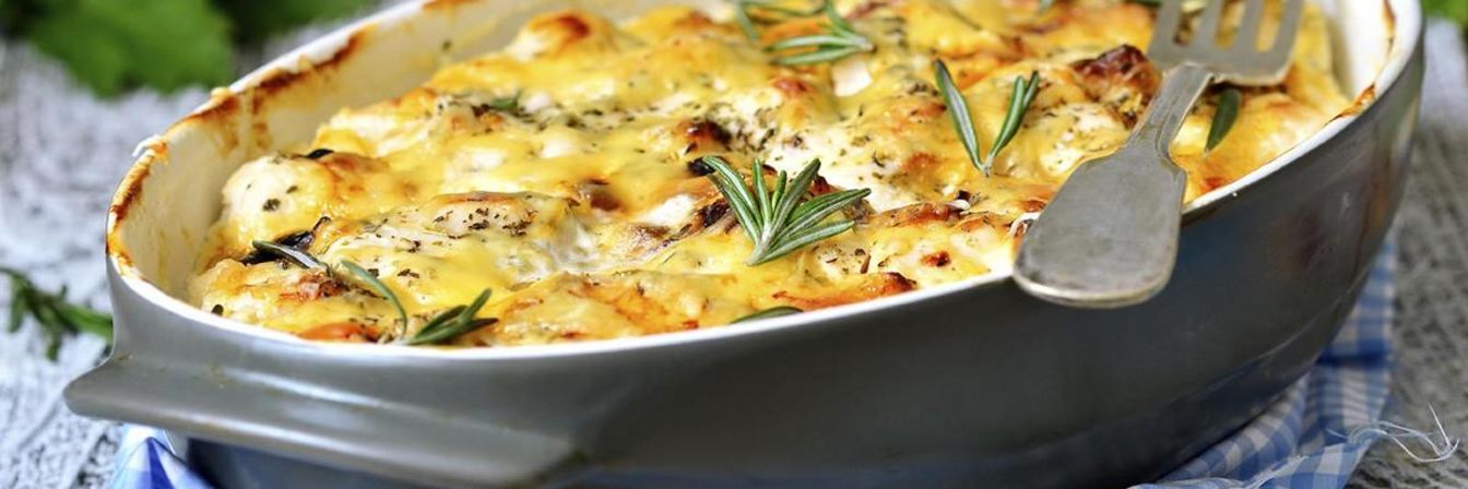 Картофельная запеканка с грибами и сыром