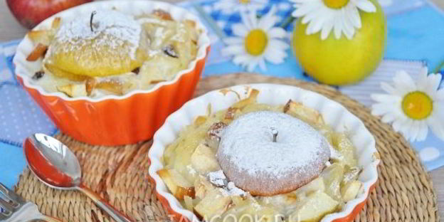 лапшевник детский с яблоком и изюмом