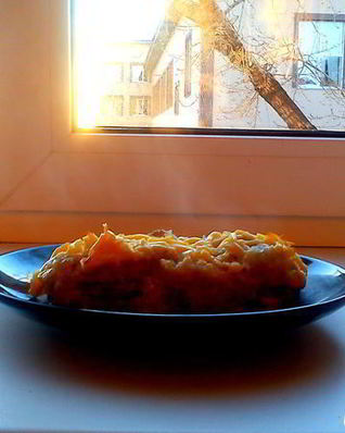 Пикантная мясо-картофельная запеканка