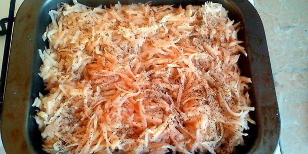 пикантная мясо-картофельная запеканка