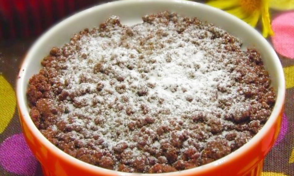 Рецепт порционной творожной запеканки с шоколадным штрейзелем