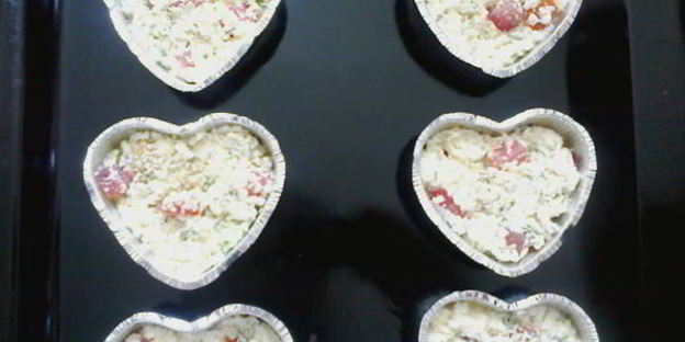 творожные мини-запеканки с сыром и овощами