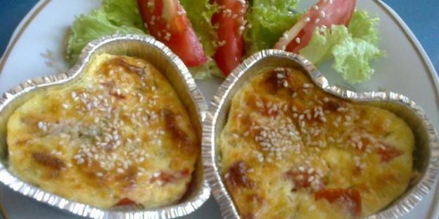 творожные мини-запеканки с сыром и овощами