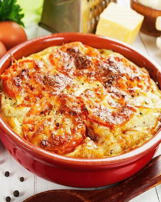 Запеканка из кабачков с помидорами