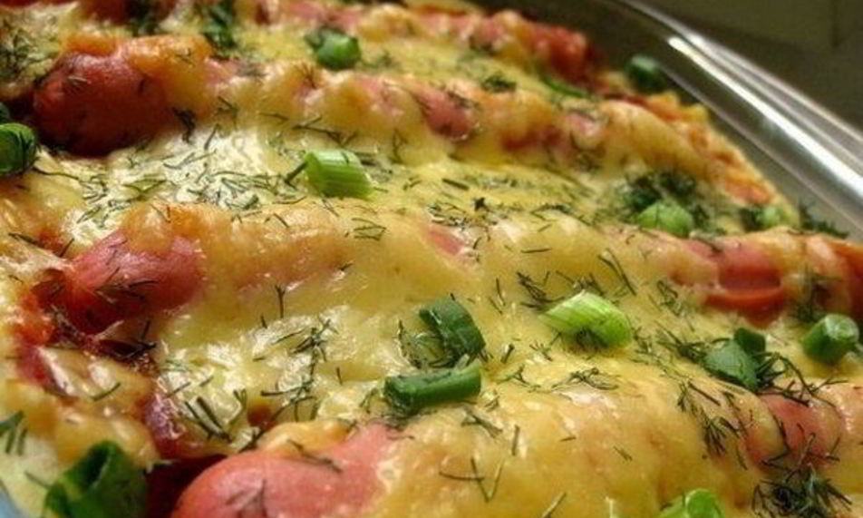Рецепт запеканки из картофельного пюре с сосисками в духовке