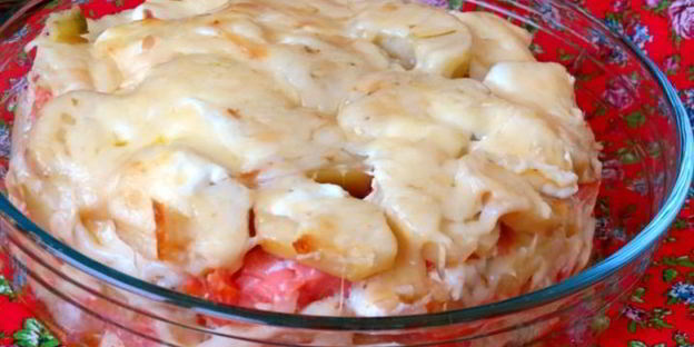 запеканка из картофеля и форели