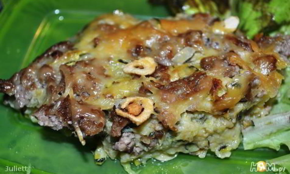 Рецепт запеканки из цуккини и фарша