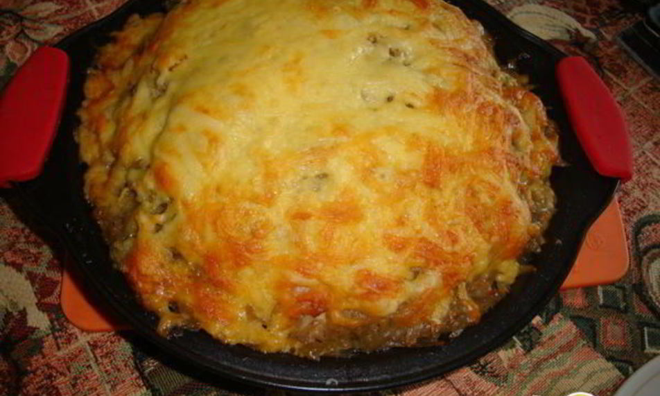 Рецепт запеканки картофельной с курицей и грибами