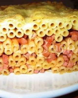 Запеканка макаронная с колбасой