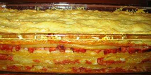 запеканка макаронная с колбасой