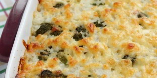 запеканка с брокколи и рисом