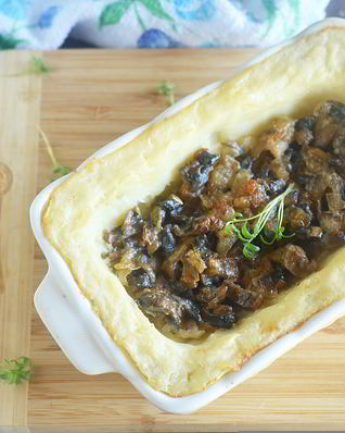 Запеканка с грибами и картофельным пюре
