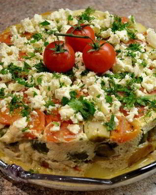 Запеканка с овощами и рыбой