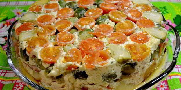 запеканка с овощами и рыбой