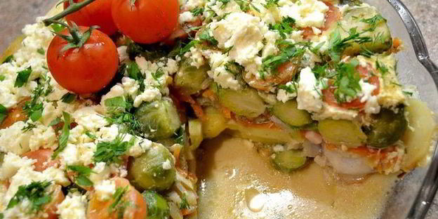 запеканка с овощами и рыбой