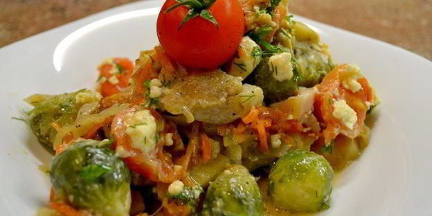 запеканка с овощами и рыбой