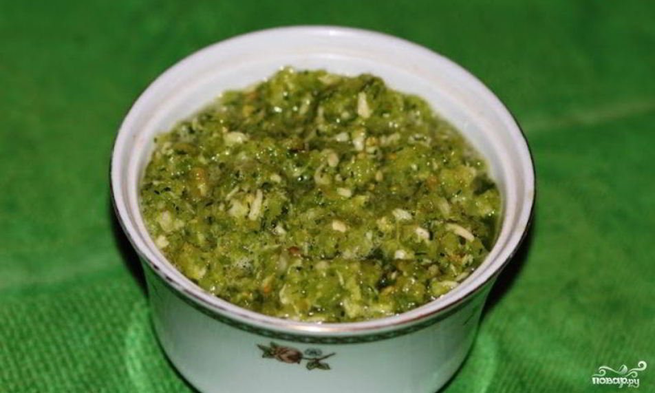 Рецепт аджики из зеленых помидоров на зиму