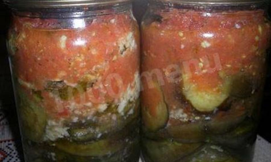 Рецепт баклажанов с чесноком и помидорами на зиму
