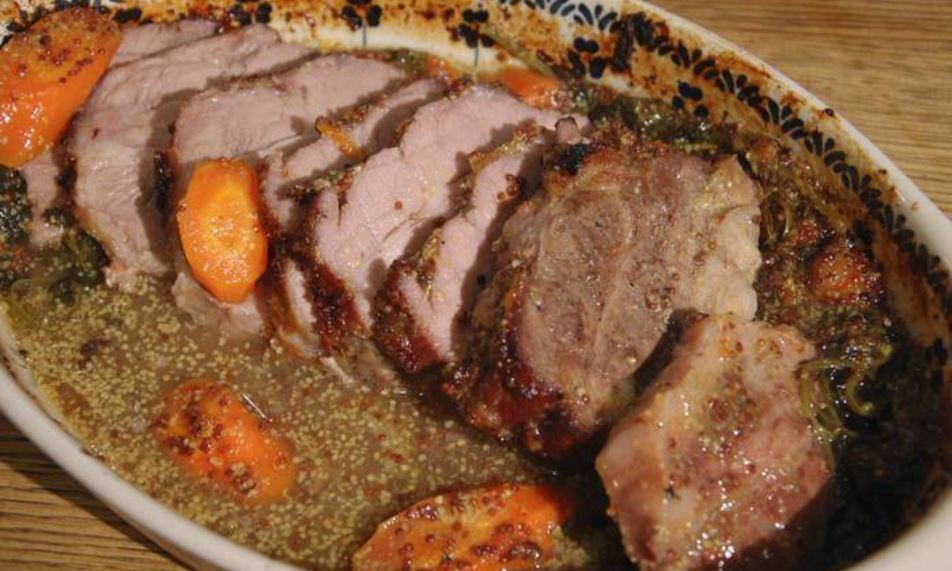 Рецепт свинины, запеченной в апельсиновом джеме с горчицей