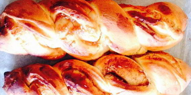 творожная коса с джемом