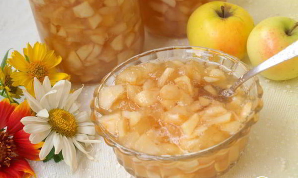 Рецепт яблочного джема с карамелью