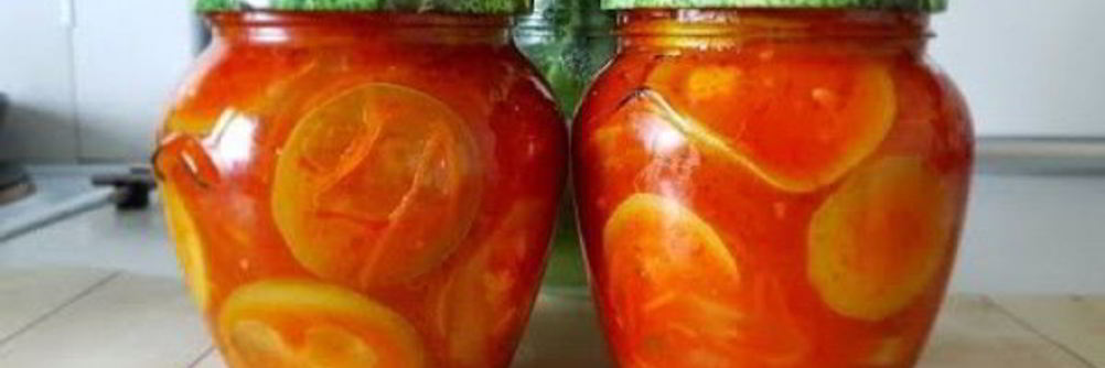 Кабачки на зиму с острым соусом