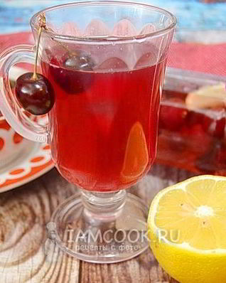 Компот из черешни с лимоном на зиму