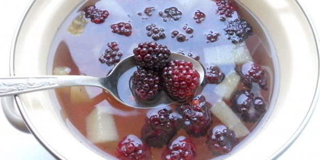 компот из дыни и ежевики