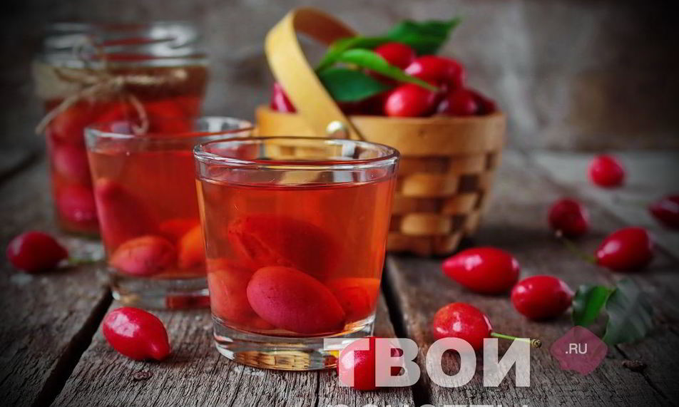 Рецепт компота из кизила