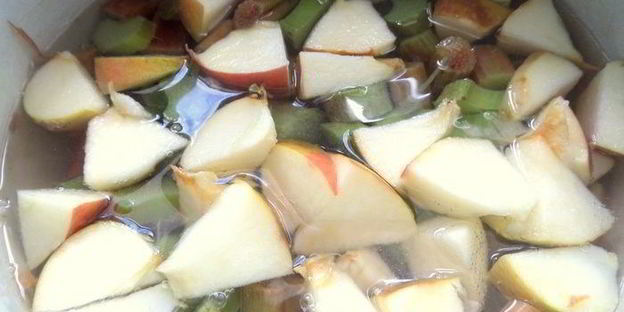 компот из ревеня, яблока и калины