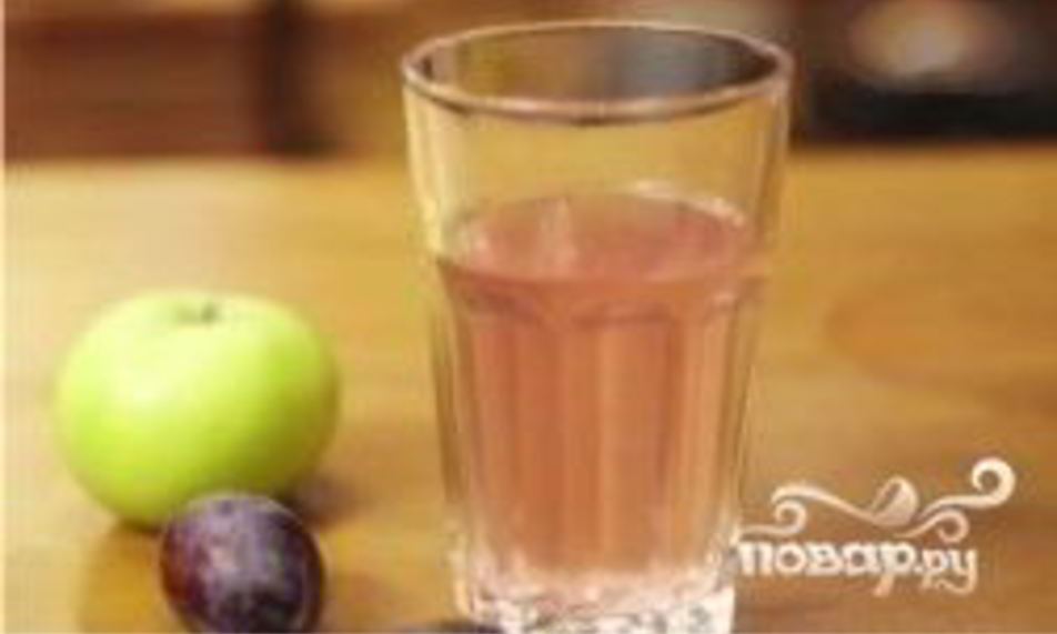 Рецепт компота из слив и яблок