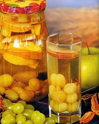 Компот из винограда с яблоками