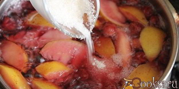 компот из вишни и яблок на зиму