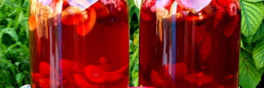 Компот из яблок, слив и малины на зиму