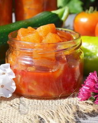 Лечо из кабачков с томатной пастой