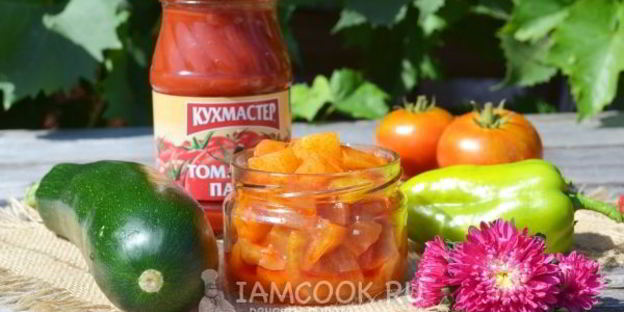 лечо из кабачков с томатной пастой