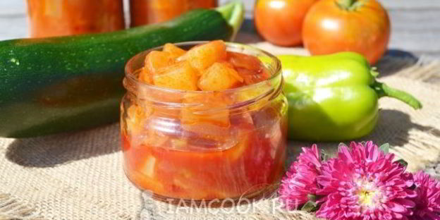 лечо из кабачков с томатной пастой