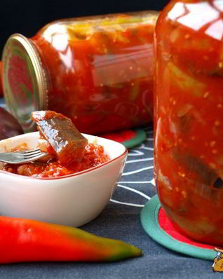 Лечо с баклажанами на зиму