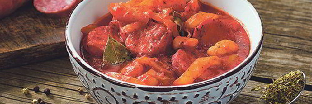 Лечо с колбасой