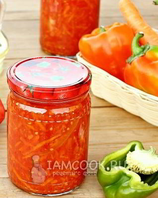 Лечо с помидорами, перцем и морковью