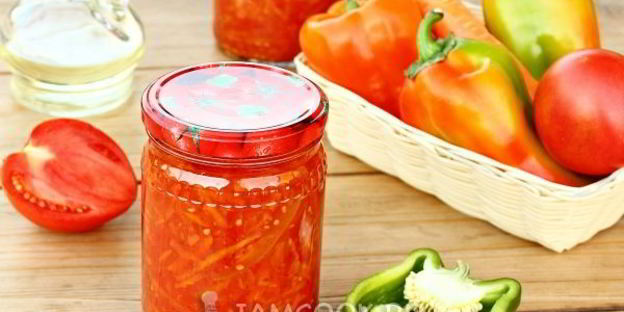 лечо с помидорами, перцем и морковью