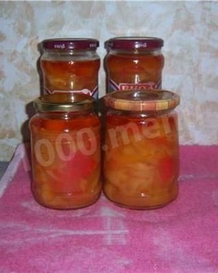 Ленивое лечо с луком перцем и морковью