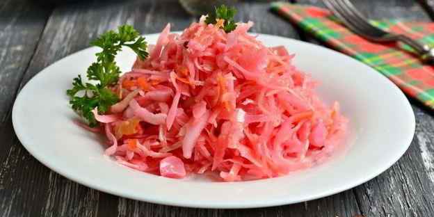 капуста маринованная со свеклой
