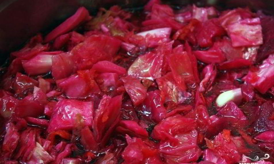Рецепт маринованной капусты кусочками со свеклой