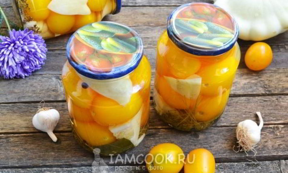 Рецепт помидоры, маринованные с патиссонами