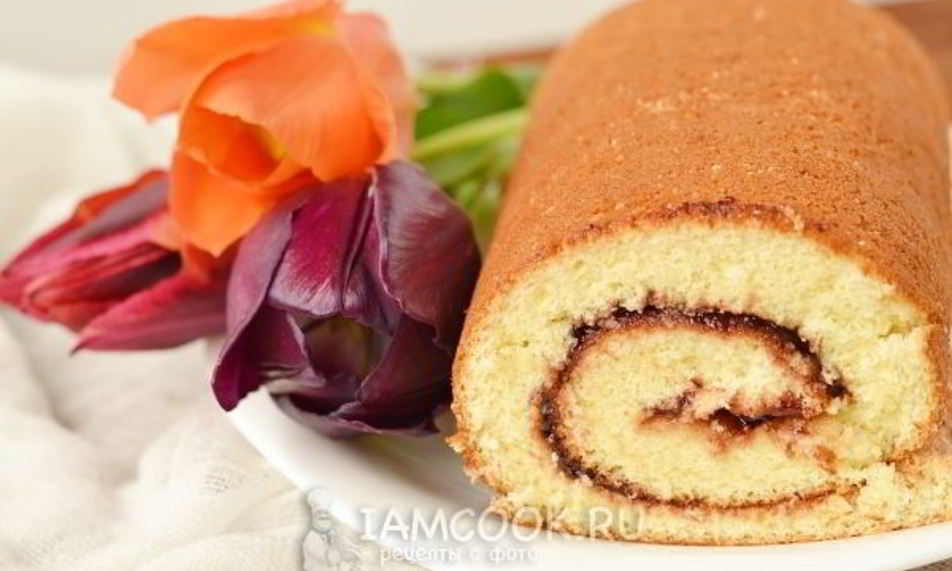 Рецепт бисквитного рулета с повидлом