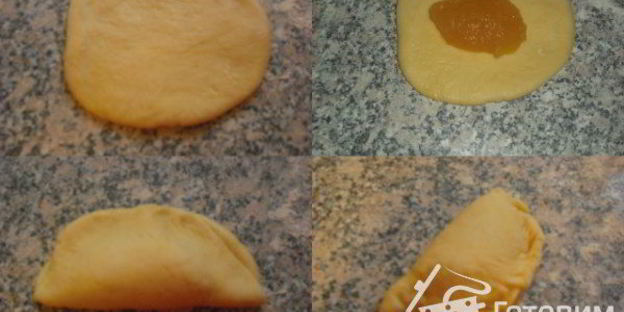 дрожжевые рулетики с яблочным повидлом