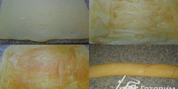 дрожжевые рулетики с яблочным повидлом