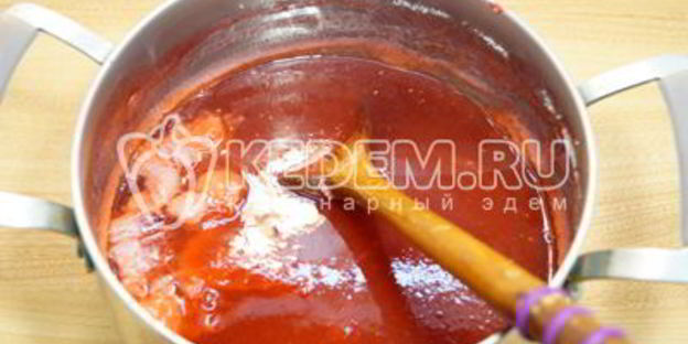 яблочное повидло с малиной