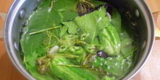 малосольные огурчики в кастрюле